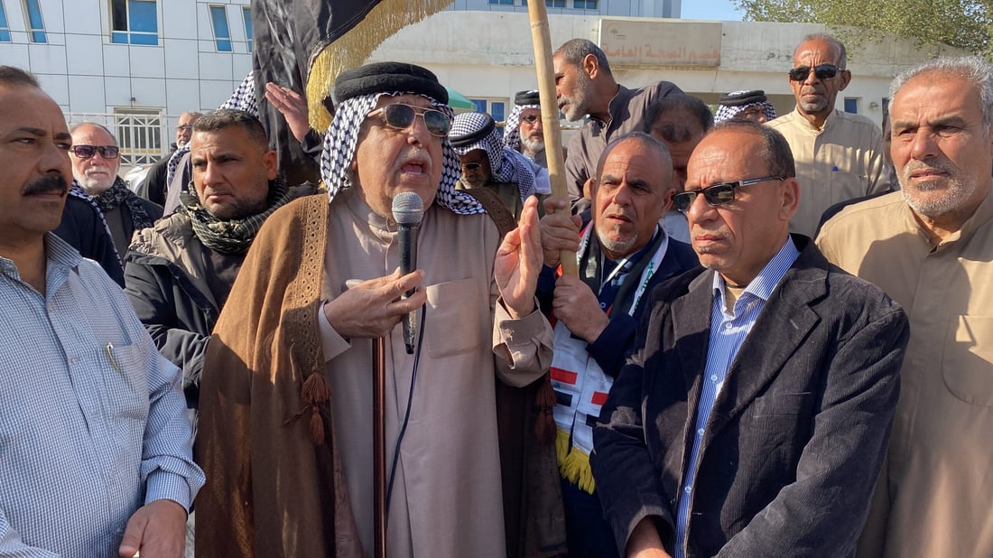 صور من تظاهرة متقاعدي ذي قار القدامي للمطالبة بالامتيازات الجديدة