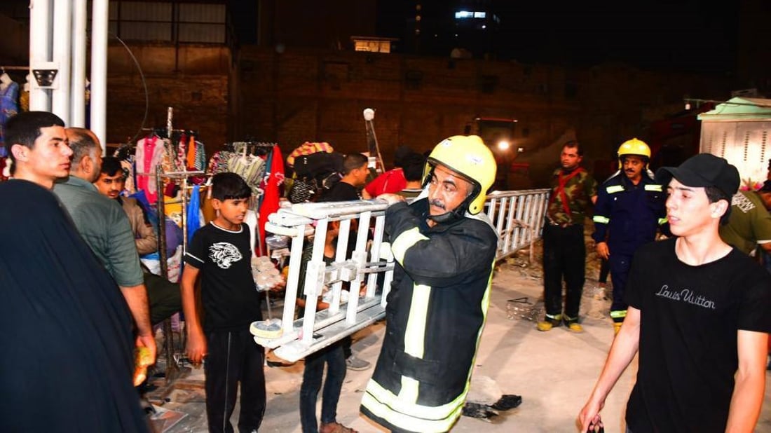 إخماد حريق كبير في مخزن للسجائر بسوق الدهان وسط كربلاء (صور)