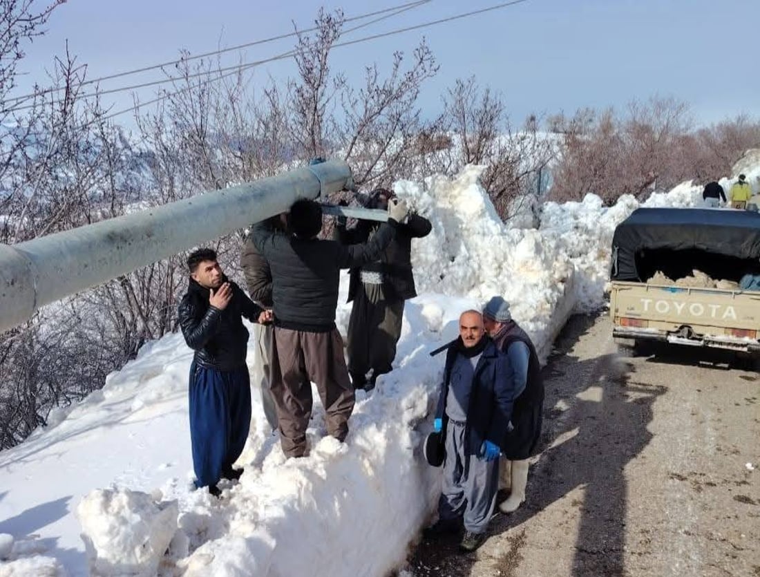 لە شارباژێر بەفر و باوبۆران 60 عەمودی خست