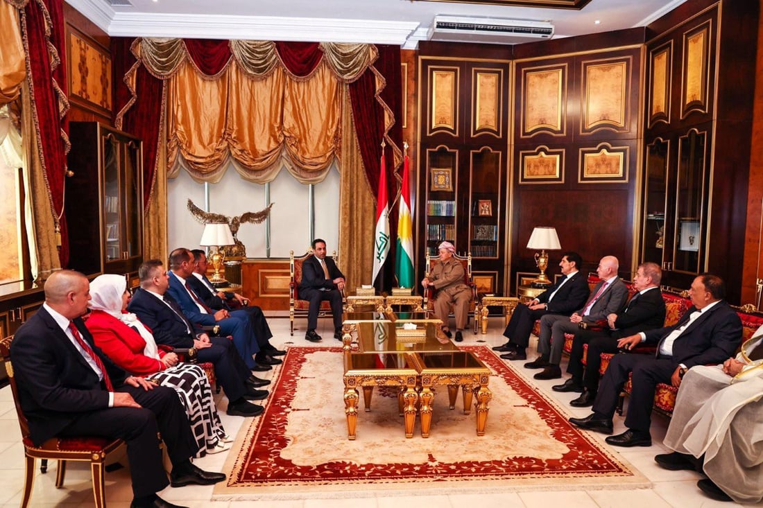 وفد المنشقين عن الحلبوسي يصل إلى أربيل ويلتقي بارزاني