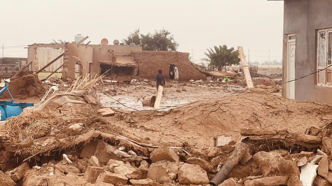 الهلال الأحمر يعلن تضرر 86 عائلة في خانقين جراء السيول الجارفة (صور)