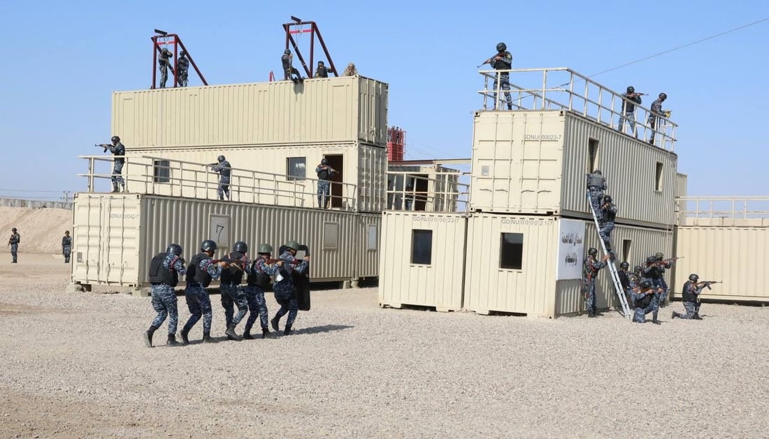 صور من معسكر “دبلن”.. الشرطة العراقية تتدرب على فض الشغب وتحرير الرهائن