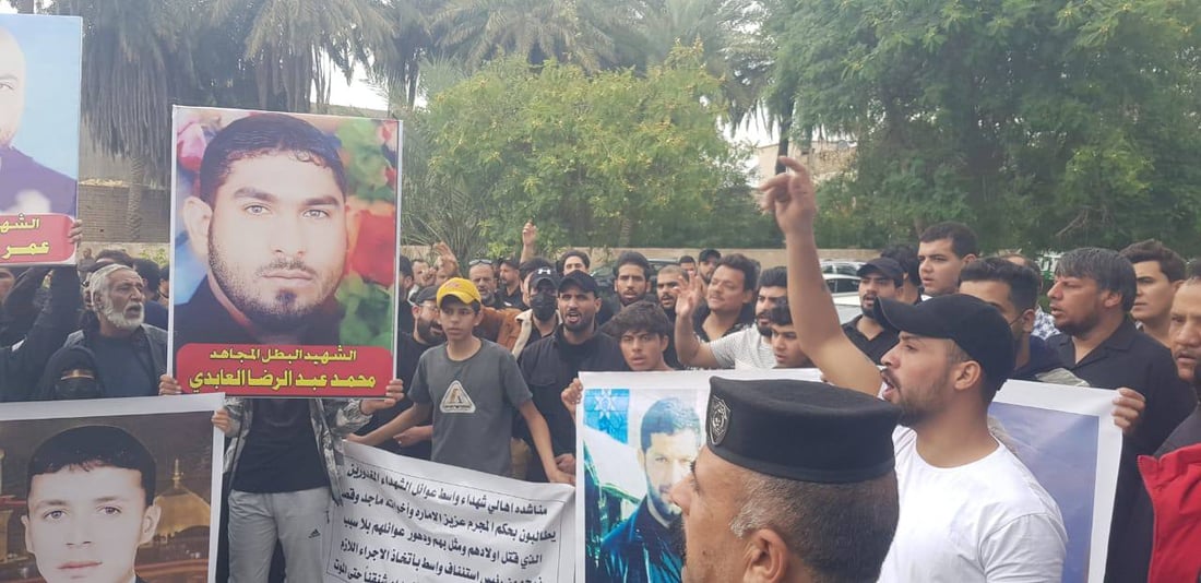 تظاهرة لأهالي المعتقلين بحادثة عزيز الإمارة: القتلة طلقاء وأبناؤنا محتجزون (صور)