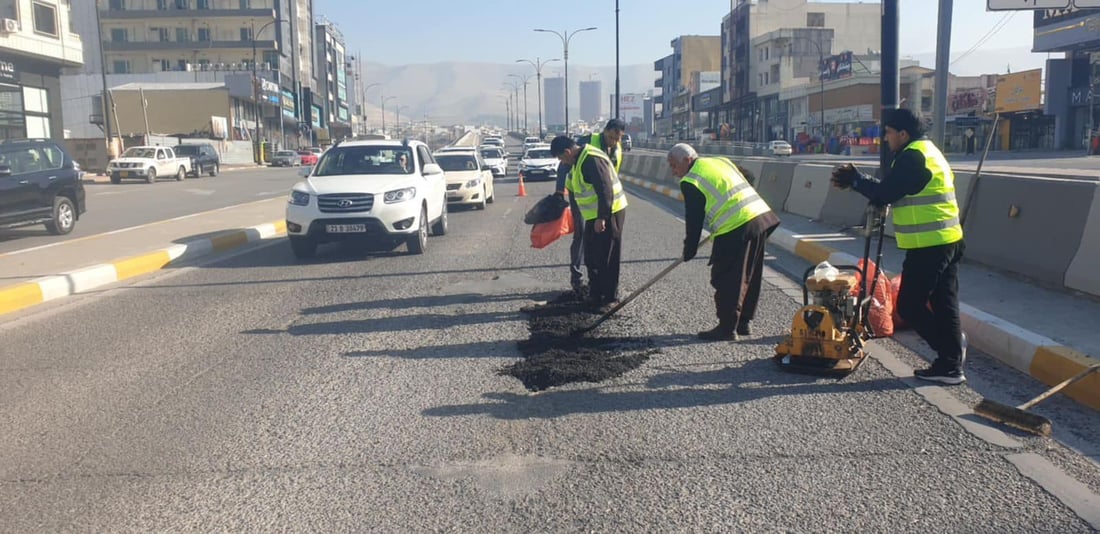 شارەوانی سلێمانى شەقامەکان پینە دەکات