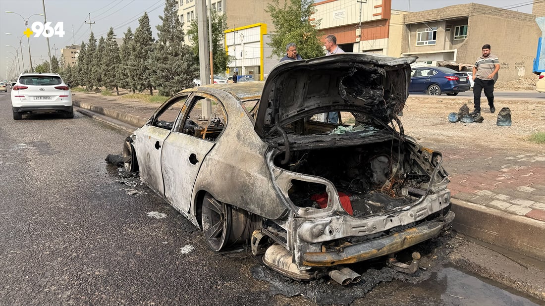 ئۆتۆمبێلێک سووتا و سێ برینداری لێکەوتەوە