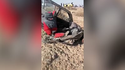 جارجر قصت السايبا 3 قطع بعد اصطدام على طريق الناصرية – الفهود (فيديو)