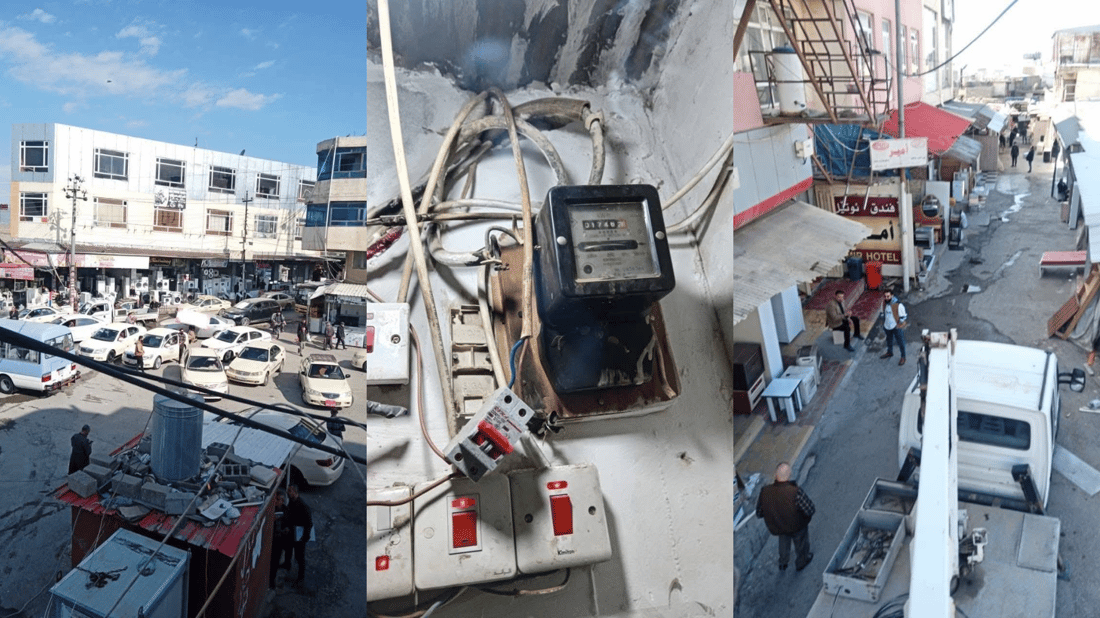 لە دارەسووتاوەکەی سلێمانی کارەبای چەند دوکانێک بڕدرا