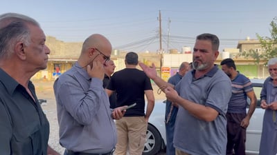 دانیشتووانی گەڕەکێکی خانەقین دژی کەمئاوی و نەبوونی خزمەتگوزاری گردبوونەوە