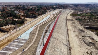 تصوير جوي من ضفة الفرات بالمشهد الجديد.. كورنيش ساحر وأشجار الصنوبر ستعلو