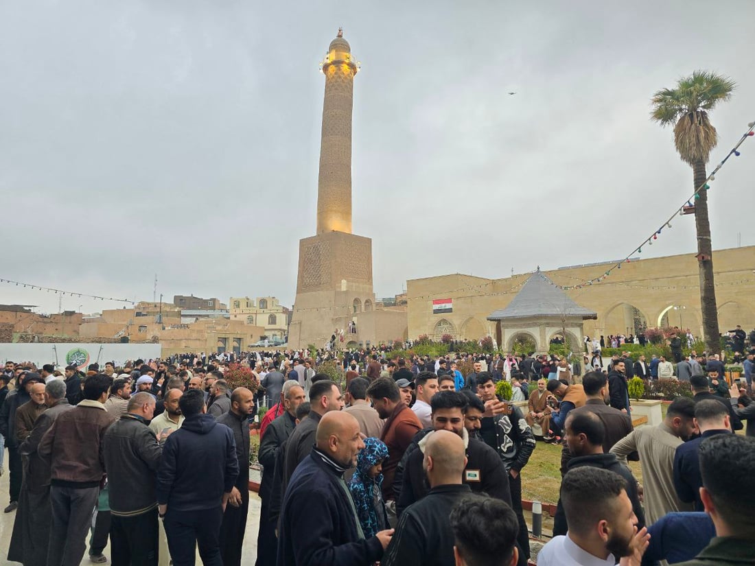 جامع النوري الكبير في الموصل يقيم أول صلاة عيد بعد إعادة إعماره