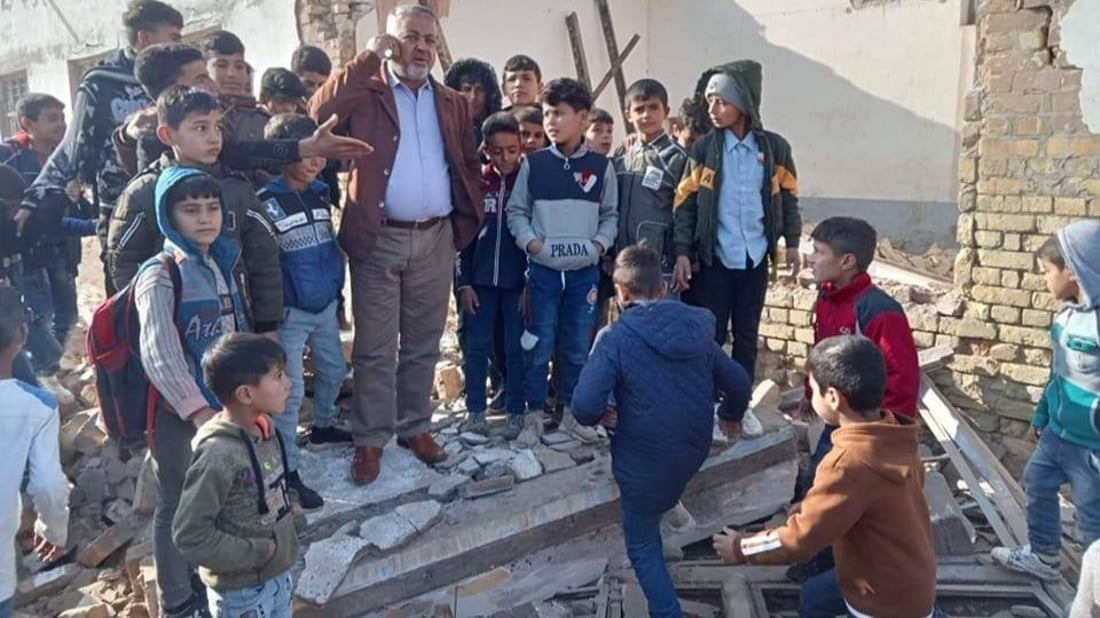 صورة: انهيار ثاني مدرسة خلال أسبوع في واسط