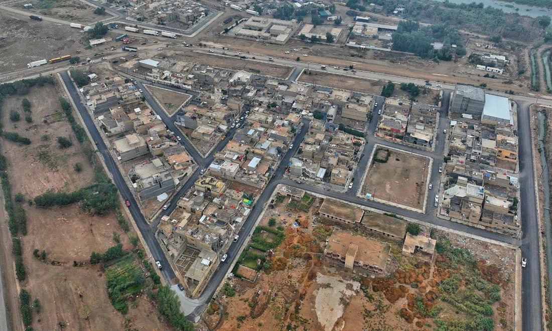 محافظ واسط ينشر صوراً من الجو للعزيزية: تم الإنجاز 100%