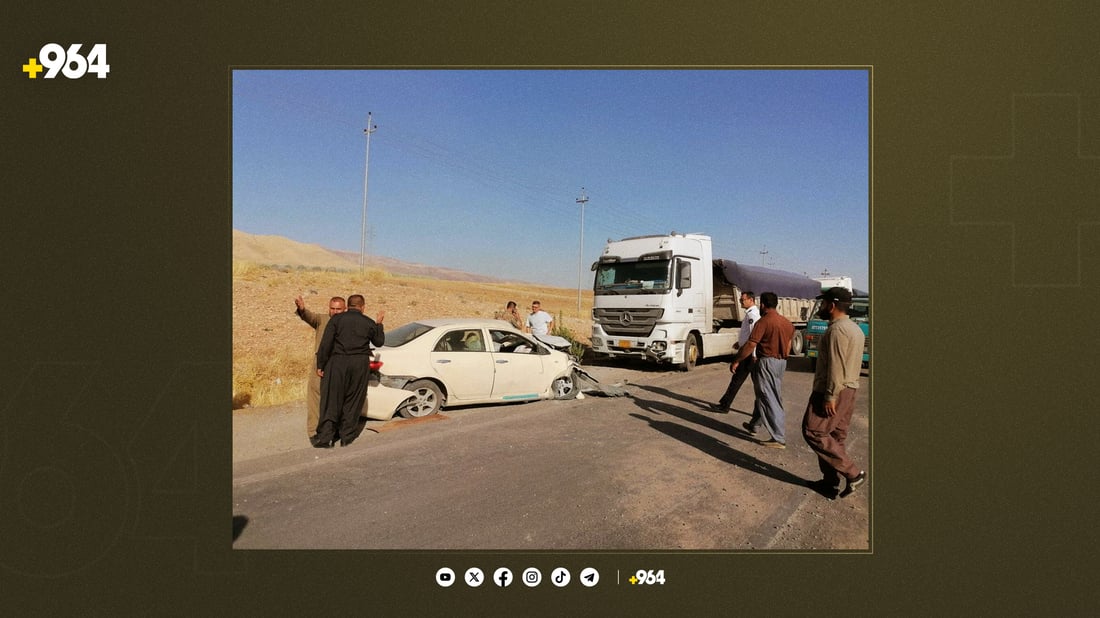 تاکسییەک چووە سایدی بەرامبەری و شۆفێرەکەی بریندارە