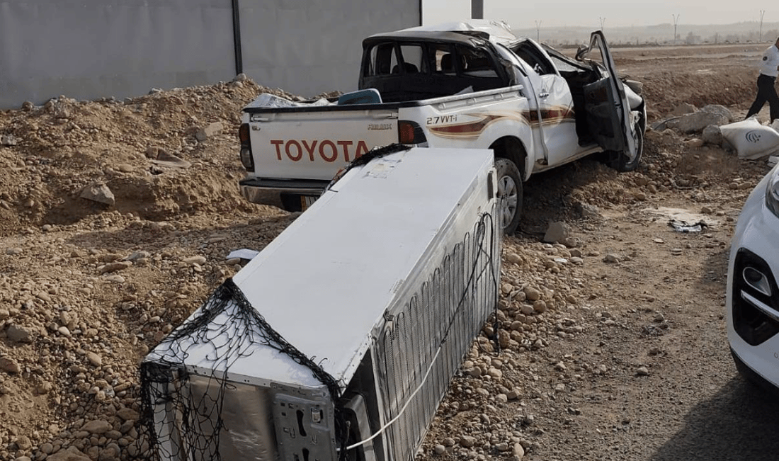 بەم بەیانییە پیکابێک وەرگەڕا و سێ کەس بریندار بوون 