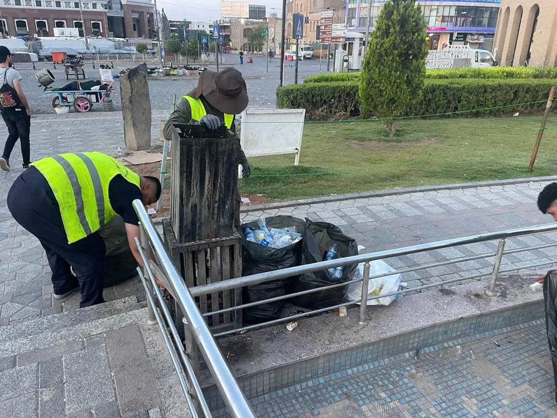 هێشتا ناوەڕاستی رۆژە و 30 تۆن زبڵ لە پارکەکانی هەولێر هەڵگیرایەوە