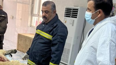 صور: إنقاذ “كلب” تعرض لإطلاق نار في كركوك.. رجال الدفاع المدني جلبوه للبيطرة