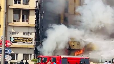 حريق في مستشفى وسط أربيل وإخلاء المرضى قبل وقوع كارثة