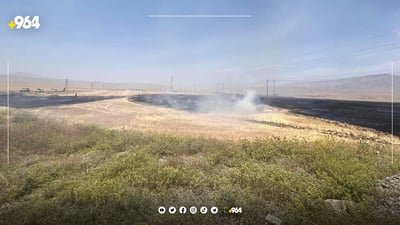 10 دۆنم گەنمی جوتیارێکی گەرمیان سووتا