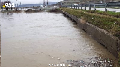 بارانە بە لێزمەکە پردێکی لە پێنجوێن رووخاند