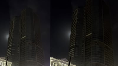 ئاگری تاوەرەکەی هەولێر کۆنترۆڵکرا و تەنیا دوکەڵ ماوە 