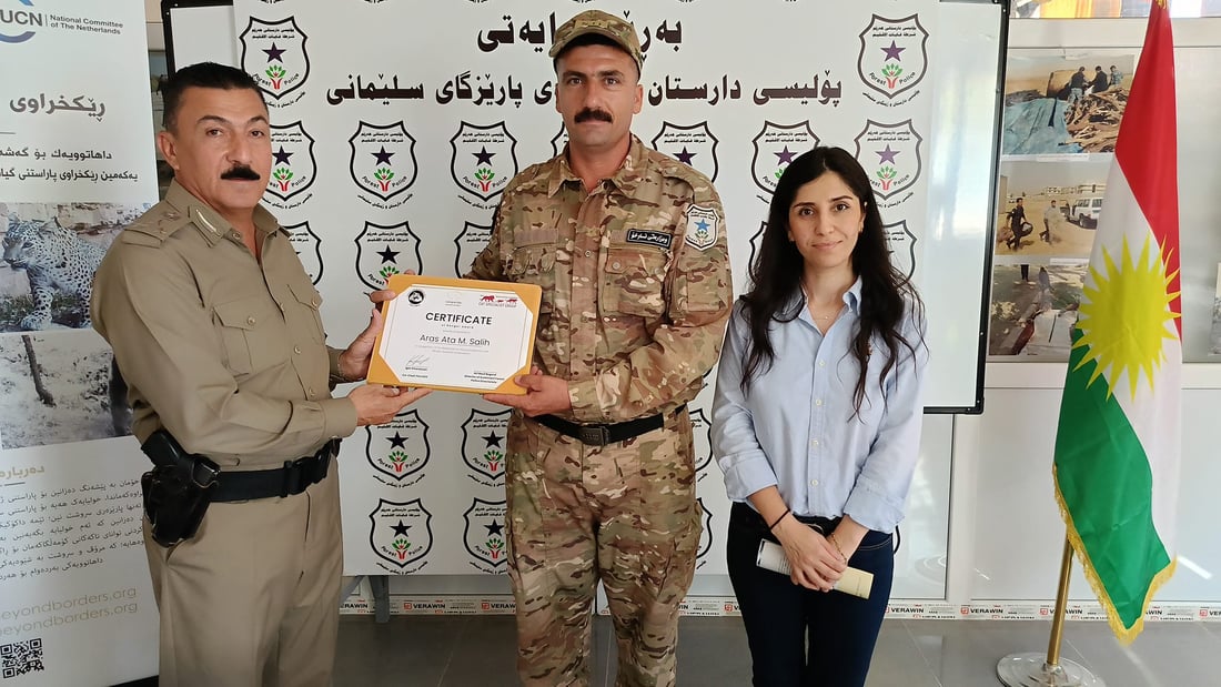 خەڵاتی پێشمەرگەی دارستان بە پۆلیسێکی دارستانی قەرەداغ بەخشرا