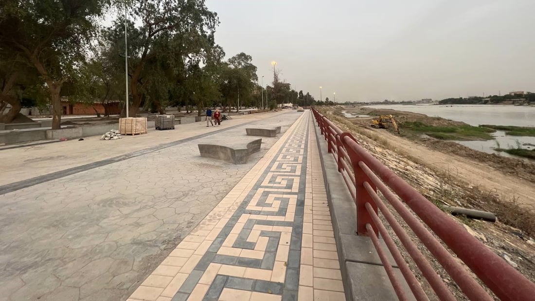 بغداد على موعد مع نافورة “أبو نؤاس” الراقصة.. الكورنيش يصل إلى كسرة دجلة (صور)