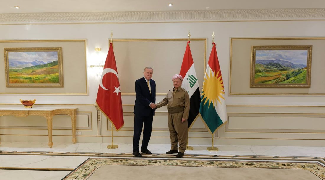 صور من استقبال مسعود بارزاني للرئيس التركي رجب طيب أردوغان