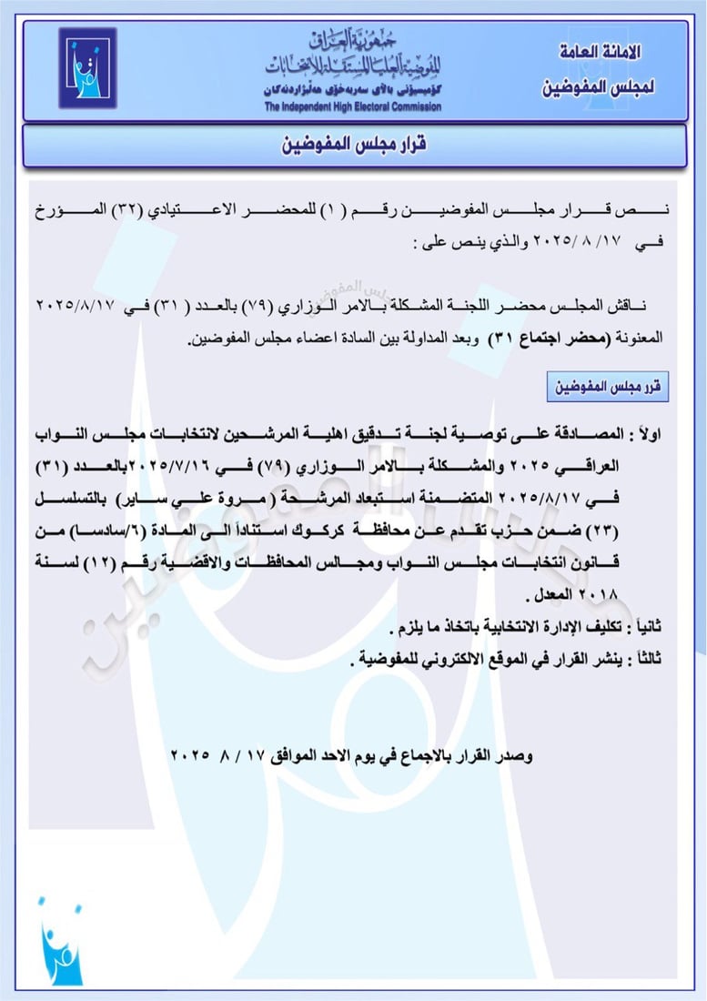 المفوضية تستبعد 290 مرشحاً من الانتخابات المقبلة (قوائم)
