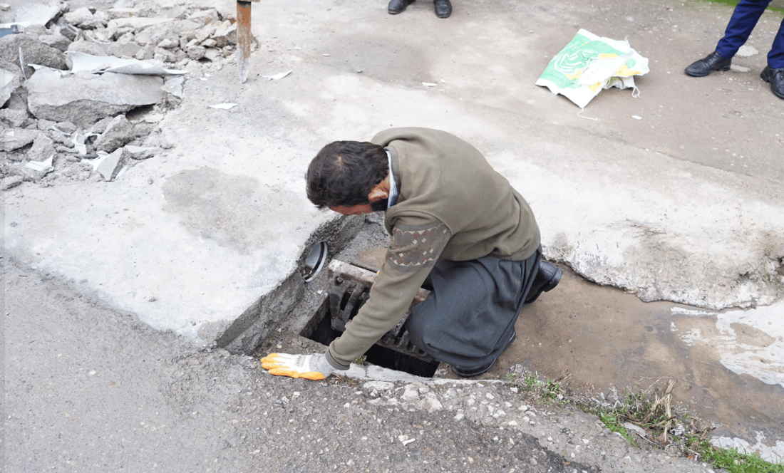 بۆ رێگری لە لافاو مەنهۆڵ و ئاوەڕۆی چەند گەڕەکێک پاککرانەوە