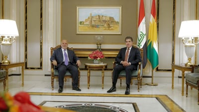 العبادي ونيجيرفان بارزاني يبحثان أوضاع البلاد العامة والانتخابات المقبلة
