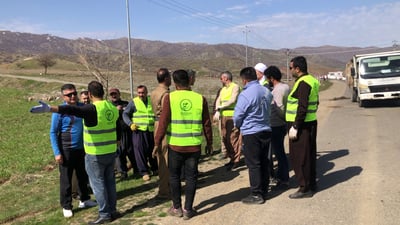 ده‌ست به‌ پاككردنه‌وه‌ى رێگاى پێنج گوندى پێنجوێن كرا