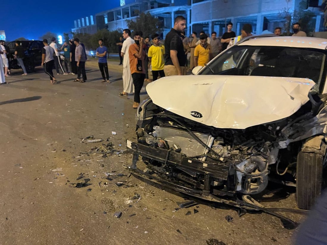 الرمادي قبل قليل: حادث تصادم بين “ريو” و”هيلوكس” يتسبب بإصابة 4 أشخاص