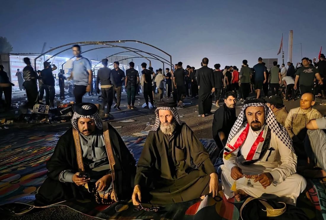 صور الآن من حزام مدينة الصدر.. نصب خيم الاعتصام ووصول الوجهاء للمشاركة