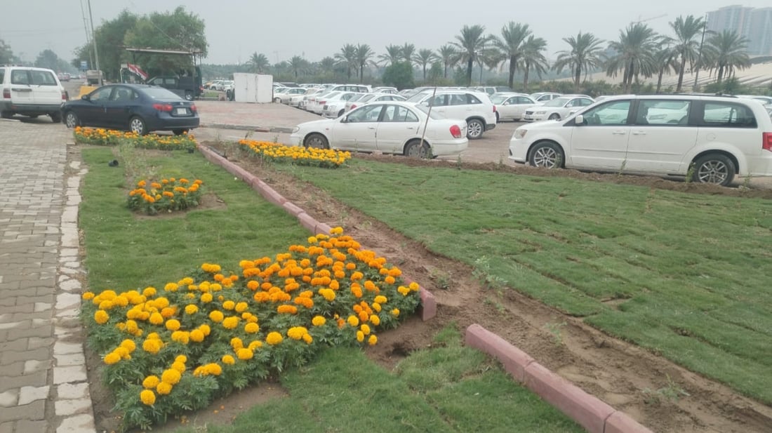 حديقة جديدة أمام الأمانة العامة لمجلس الوزراء.. صور من المنطقة الخضراء