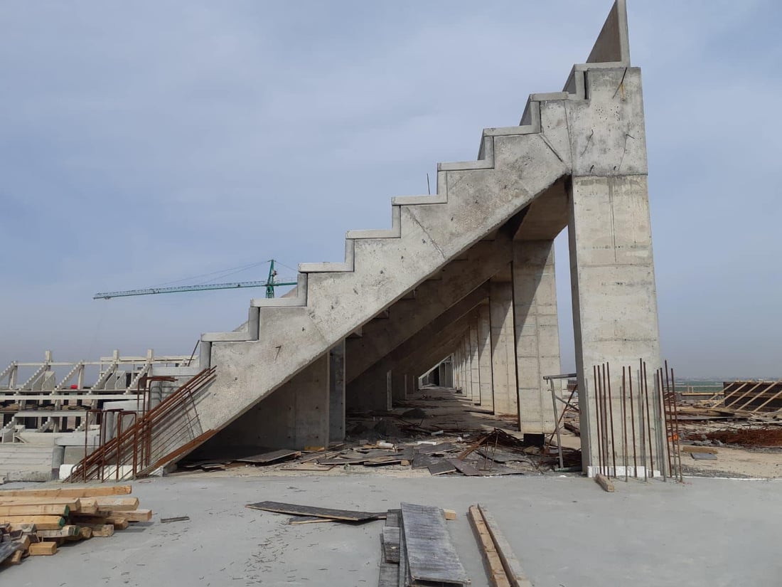 صور من ملعب صلاح الدين الأولمبي.. نسبة الإنجاز وصلت أكثر من 50%