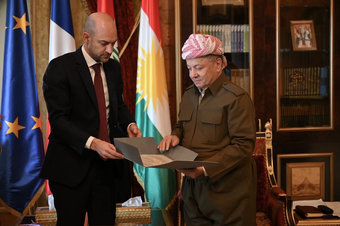Barzani, French FM discuss Syria, Turkey peace process in Erbil meeting