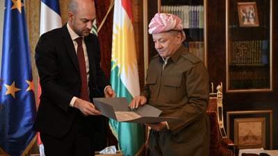 Barzani, French FM discuss Syria, Turkey peace process in Erbil meeting