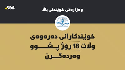 خوێندکارانى دەرەوەى ولات 18 رۆژ پشویان پێدرا