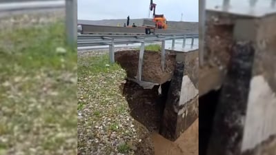 پردێکی سەر رێگای کەلار سلێمانی زیانی بەرکەوتووە