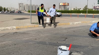 هاتوچۆی هەولێر هێڵی وەستانی ئۆتۆمبێل لە ترافیک لایتەکان نوێ دەکاتەوە