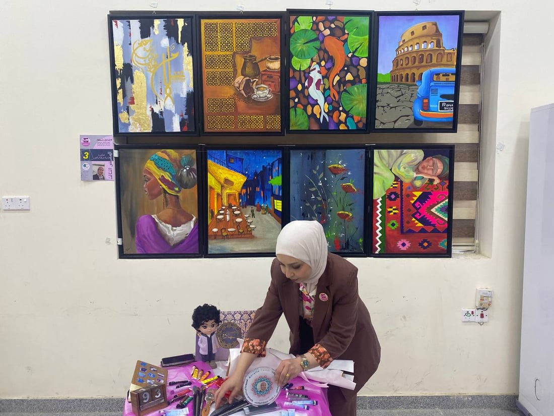 أم وطبيبة وفنانة من الأنبار.. إسراء صبري ترسم الحياة في هيت والغربية (صور)
