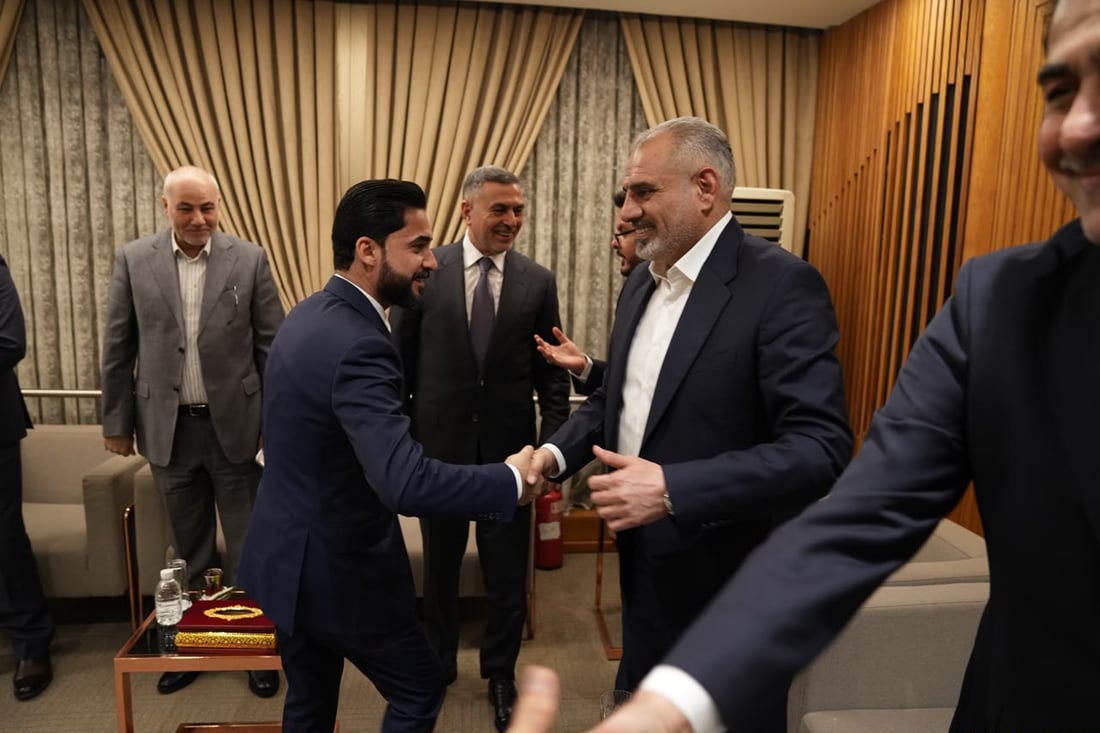 الزيدي وليث الخزعلي والعيداني مع مرشح العصائب.. صور من البرلمان قبل جلسة التصويت