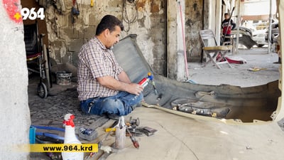 رێبوار هەردوو قاچی نییە و زیاتر لە 30 ساڵە کاردەکات