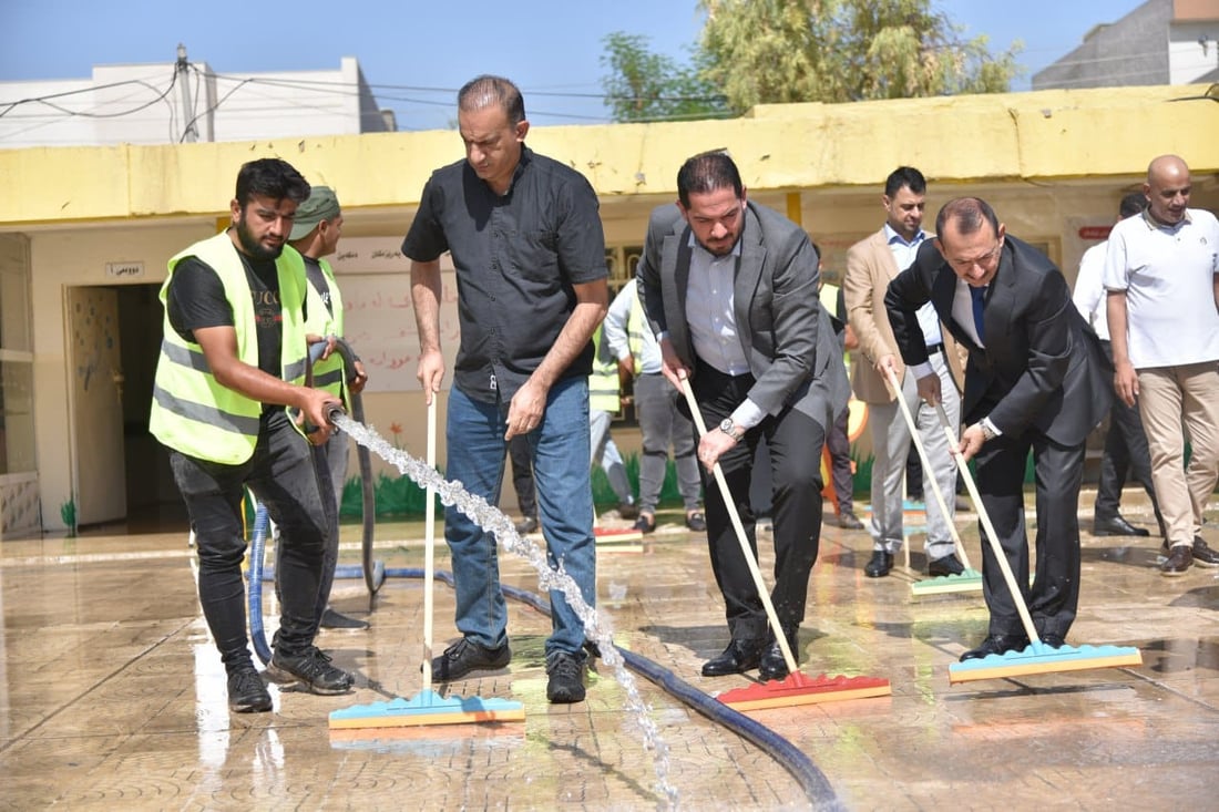 هەڵمەتی خاوێنکردنەوە و شوشتنی قوتابخانەکانی هەولێر بەردەوامە