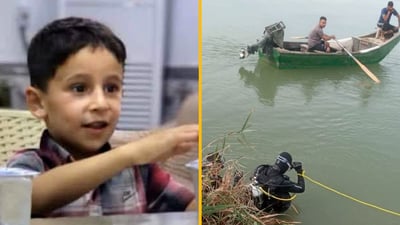فريق الغواصين عثر على جثة الطفل محمد والبحث جار عن شقيقته في نهر الفرات