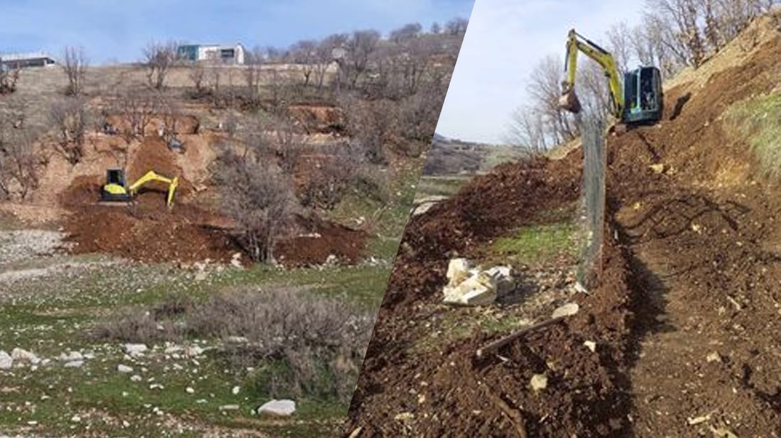 خه‌ریكی دروستكردنى دیوارى راگربوون به‌ نایاسایی