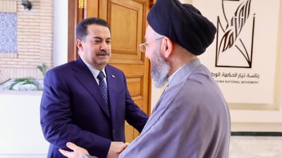 الحكيم يبلغ السوداني بضرورة حسم تشكيل الحكومة ومنع التدخلات الخارجية