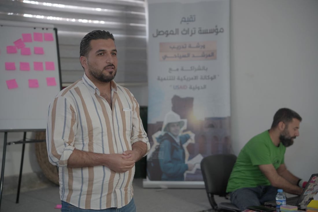 شباب الموصل يتوقعون زيادة تدفق الأجانب.. ورشة المرشد السياحي لتعريف العراق للعالم (صور)