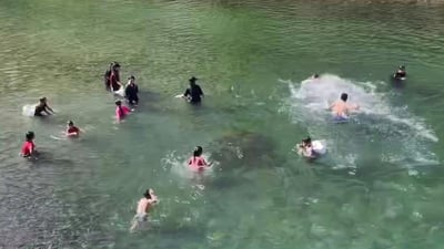 ناوچه‌یه‌كی سنوورى نێوان باشوور و رۆژهه‌ڵات بۆتە جێگەی كات به‌سه‌ربردن و خۆفێنككردنه‌وه‌ى هاوڵاتیان