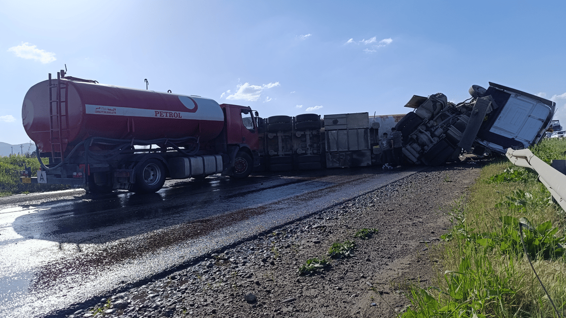 بەهۆی بارهەڵگرێکەوە رێگای سلێمانی – عەربەت داخراوە